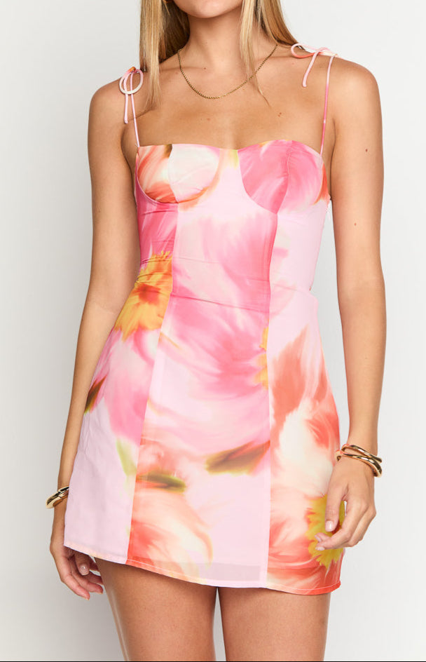 Isabella Pink Floral Kisses Minikleid