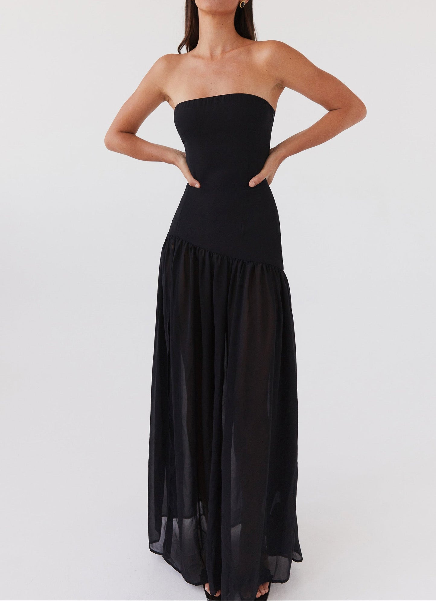 Gelsomina Strapless Maxi -jurk - zwart