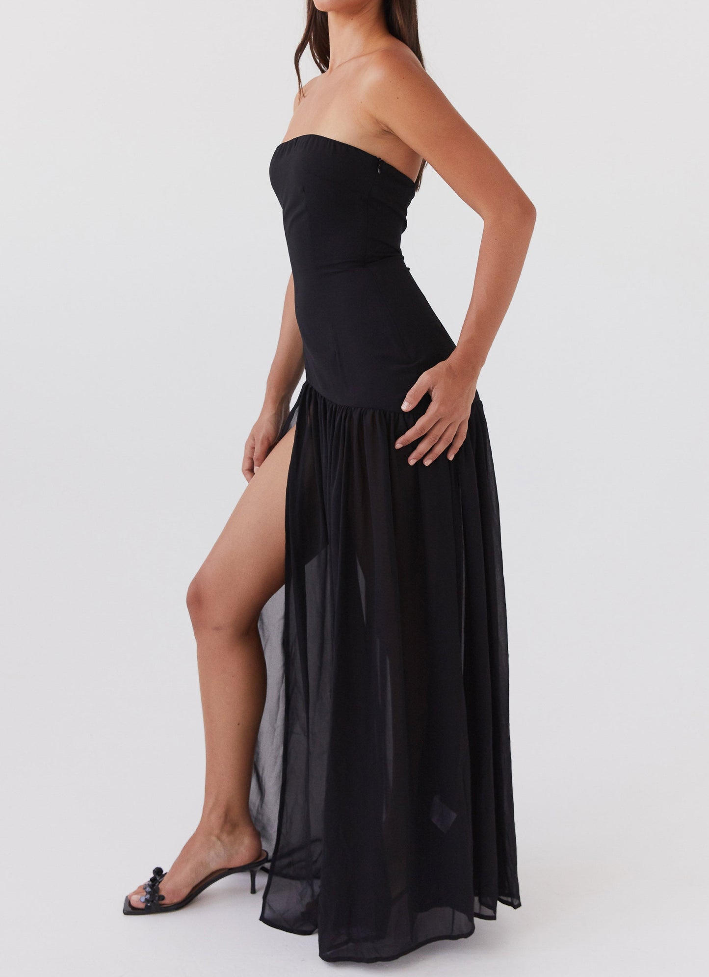 Gelsomina Strapless Maxi -jurk - zwart