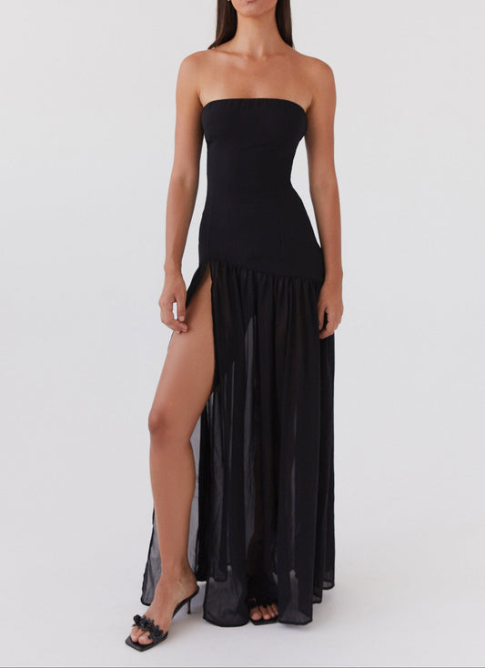 Gelsomina Strapless Maxi -jurk - zwart