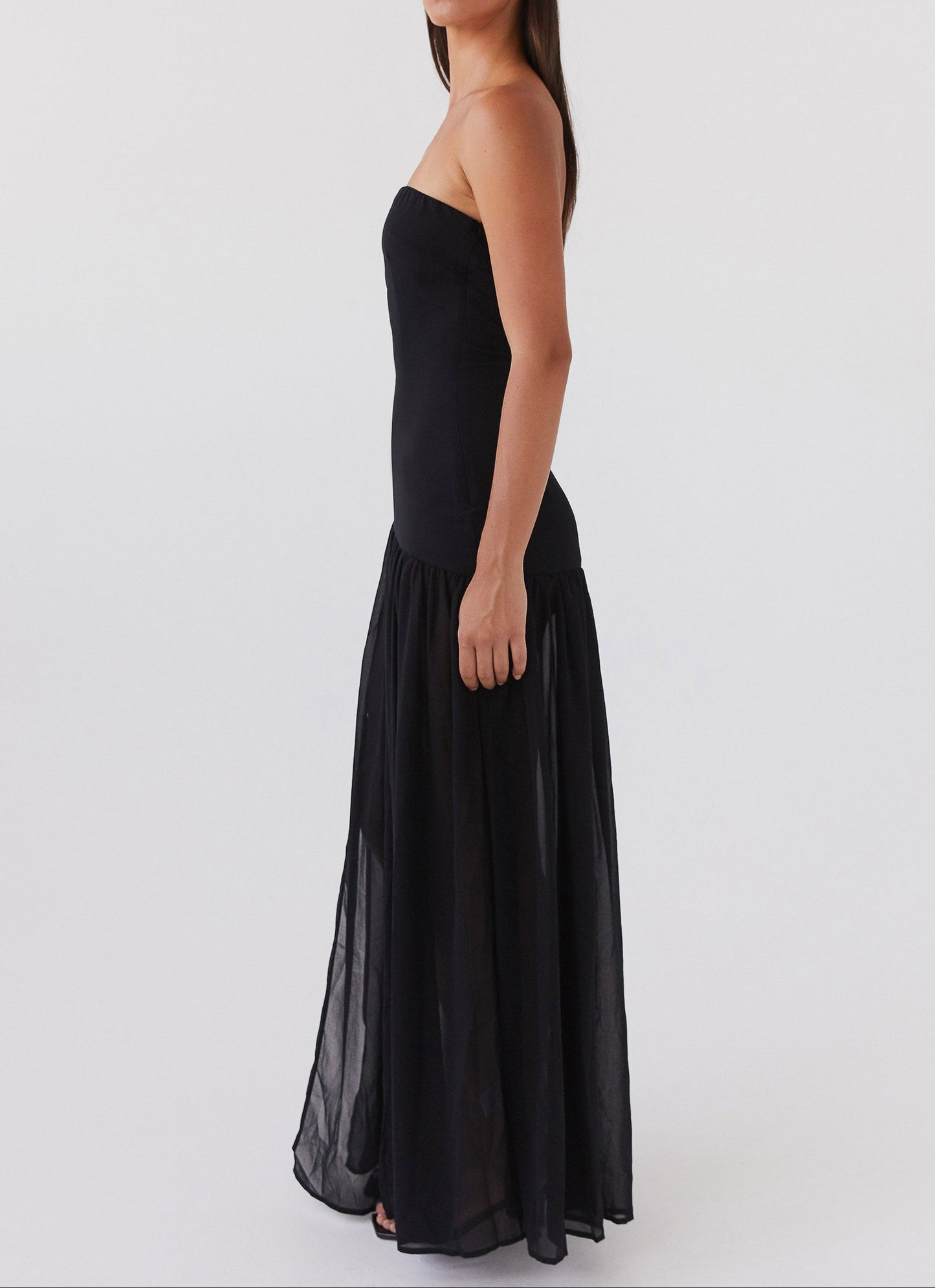 Gelsomina Strapless Maxi -jurk - zwart