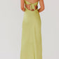 Grazia Flora Satin Maxikleid – Grüne Erwartungen