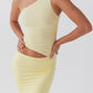 Lucrezia One Shoulder Maxi -jurk - citroen