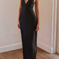 Campana Satin Maxi Dress - Black