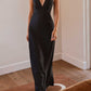 Campana Satin Maxi Dress - Black
