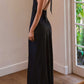Campana Satin Maxi Dress - Black