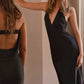 Campana Satin Maxi Dress - Black