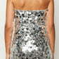 Laguna mini -jurk in zilver met glitter