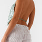 Venetia Top mit Schalkragen und Halter Design – Grün