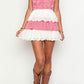Fabiana Rotes und Weißes Strapless MiniKleid