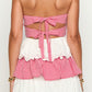 Fabiana Rotes und Weißes Strapless MiniKleid