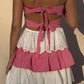 Fabiana Rotes und Weißes Strapless MiniKleid