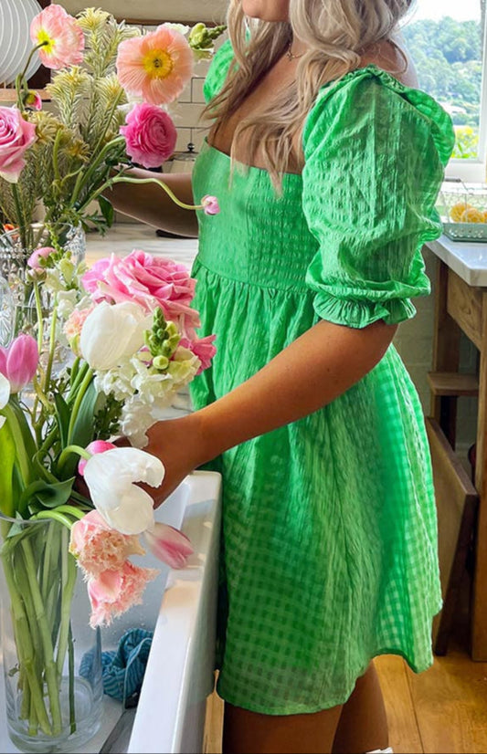 Fella Green Baby Doll Minikleid