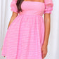Rialta Pink Babydoll Minikleid