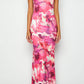 Agata Maxi Dress with Pink Print