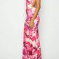 Agata Maxi Dress with Pink Print