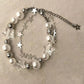 Vintage Star Faux Pearl Charm Double Row Bracelet