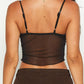 Schwarzes Vintage Mesh Perspektive Cami Top