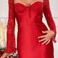 Romancia Red Long Arm Mini Dress