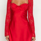 Romancia Red Long Arm Mini Dress