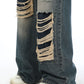 Jeans larghi strappati anni 2000 con foro finto unisex