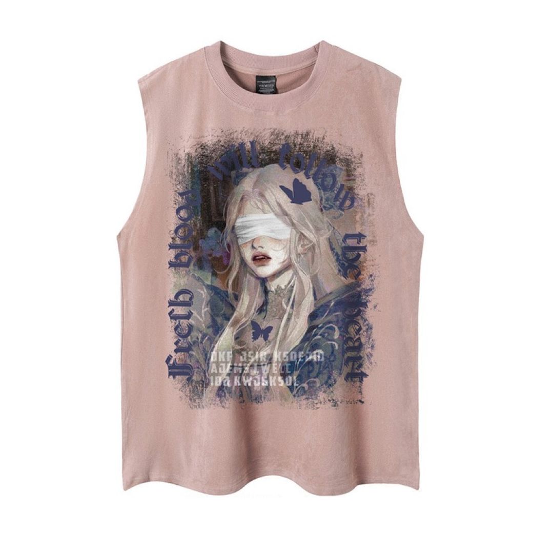 Hip Hop Oversize Tank Top mit Girl Print