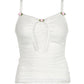 White Vintage Lace Patchwork Pleated Camisole Top