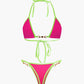 Set bikini a 2 pezzi con dettagli in perla vintage a contrasto 