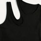 Basic Asymmetrisches Crop Tank Top