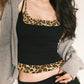 Y2k Zweiteiliges Cami Top mit Leopardenmuster