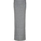 Grey Solid Low Rise Maxi Skirt with Folded Waistband