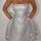 Graziosa Minikleid – Silber Glitzer