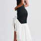 Pierina Maxikleid – Schwarz/Weiß
