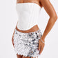 Ornella mini rok - zilver