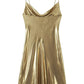 Y2K Cowl Neck Metallic Slip Mini Dress