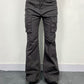 Flare cargo pants with high elasticity and flap pockets