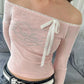 JY Vintage Lace Off Shoulder Heart Rhinestone Long Sleeve Tee/Vintage Lace Off Shoulder Heart Rhinestone Long Sleeve Shirt 