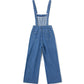 Blue Vintage Washed Boyfriend Denim Overall