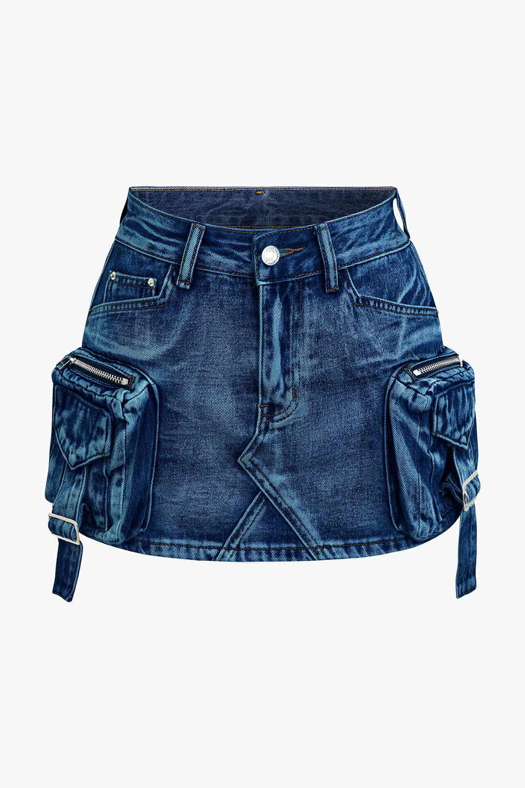 Ausgebleichter A Linien Denim Cargo Minirock