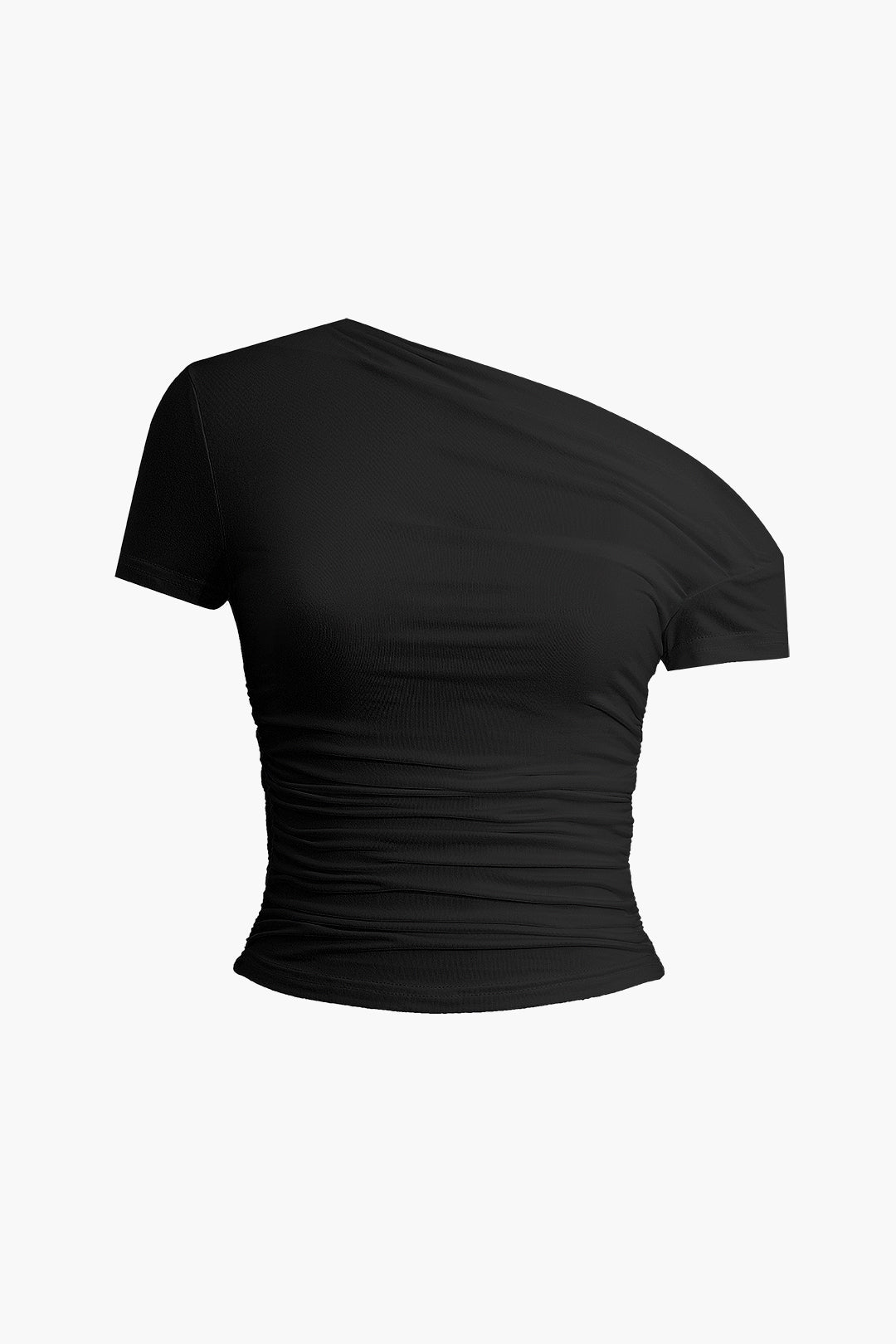 Asymmetric ruffle t-shirt