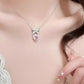 Collana con ciondolo a forma di cuore con fiocco glitterato rosa Y2K