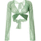 Green Bandage Design Sequin Long Sleeve Shrug