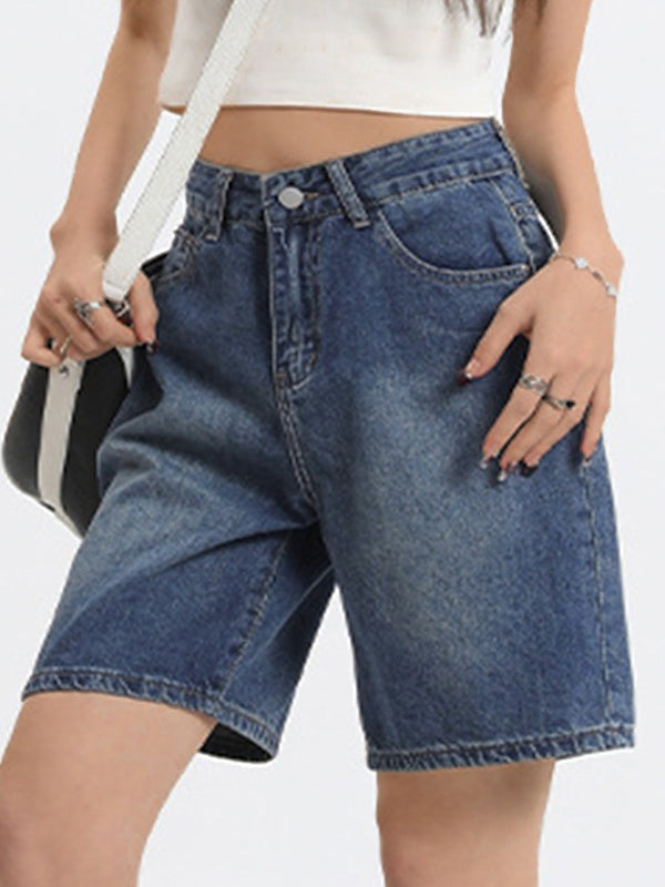 Blaue Vintage Denim Bermuda Shorts