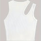 Basic Asymmetrisches Crop Tank Top