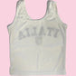 U-neck tank top with embroidery and letter print