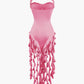 Ruffle Tassels Halter Bustier Mini Dress