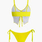 Set bikini con lacci con motivo a farfalla Y2K