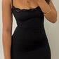 Mini abiti con reggicalze stretti in pizzo nero curvy