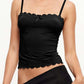 Black Vintage Lace Cami Top