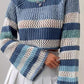 Blaue 2000er Streifenprint Übergroße Pullover